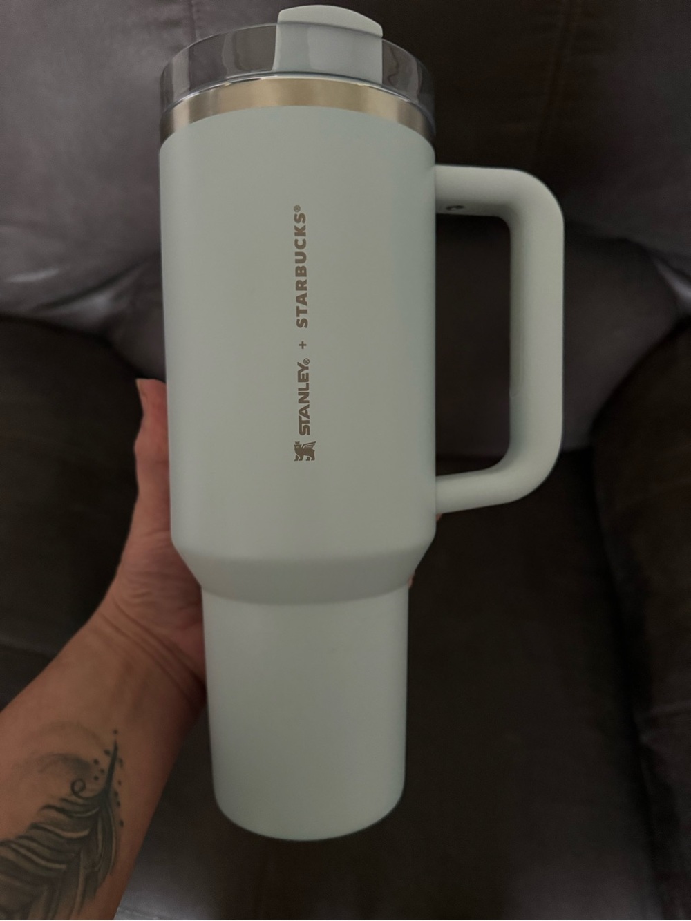 Stanley Pale Mint Travel Mug with Handle